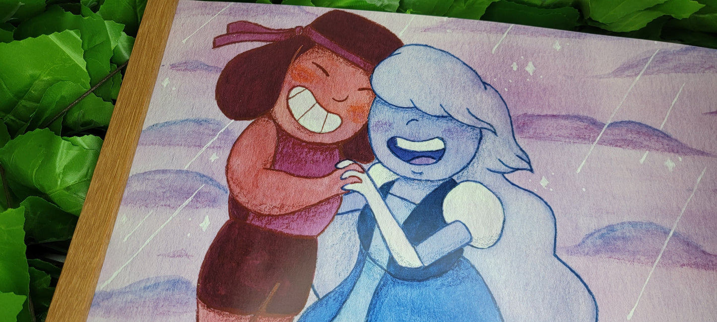 Ruby & Sapphire Art Poster Print (17" x 11")