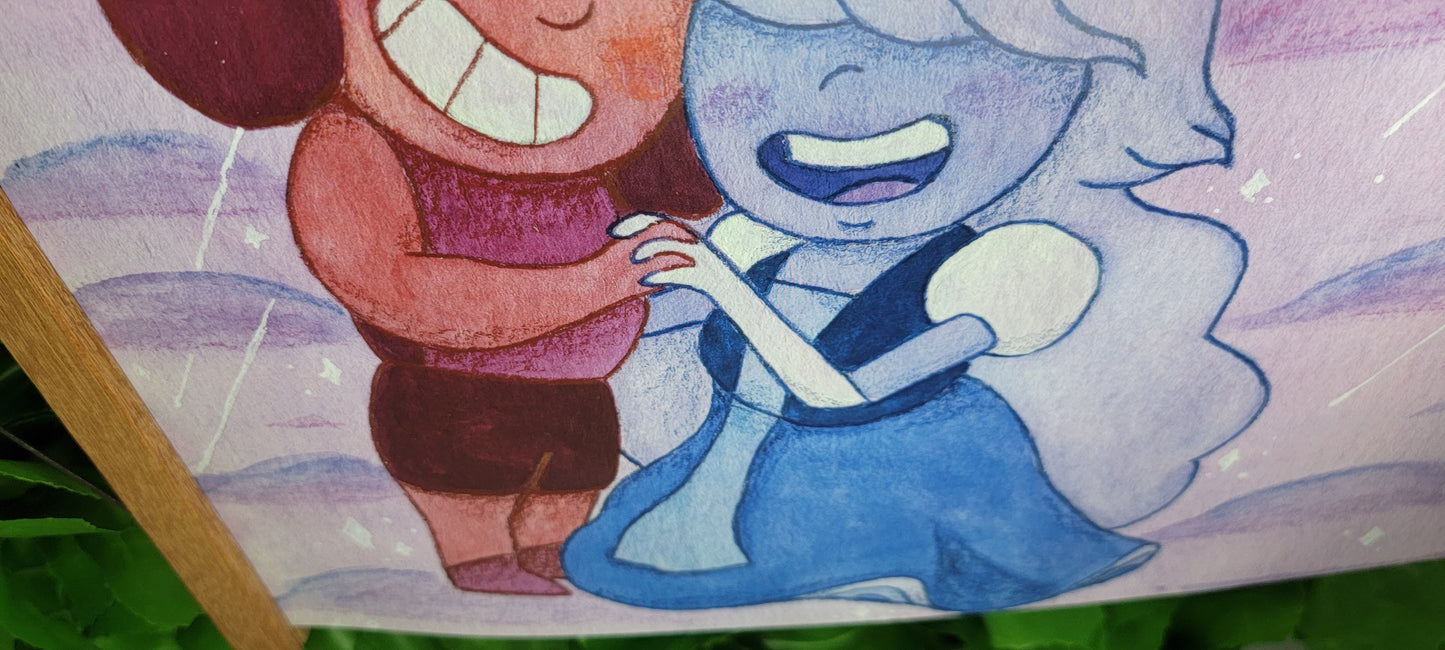 Ruby & Sapphire Art Poster Print (17" x 11")