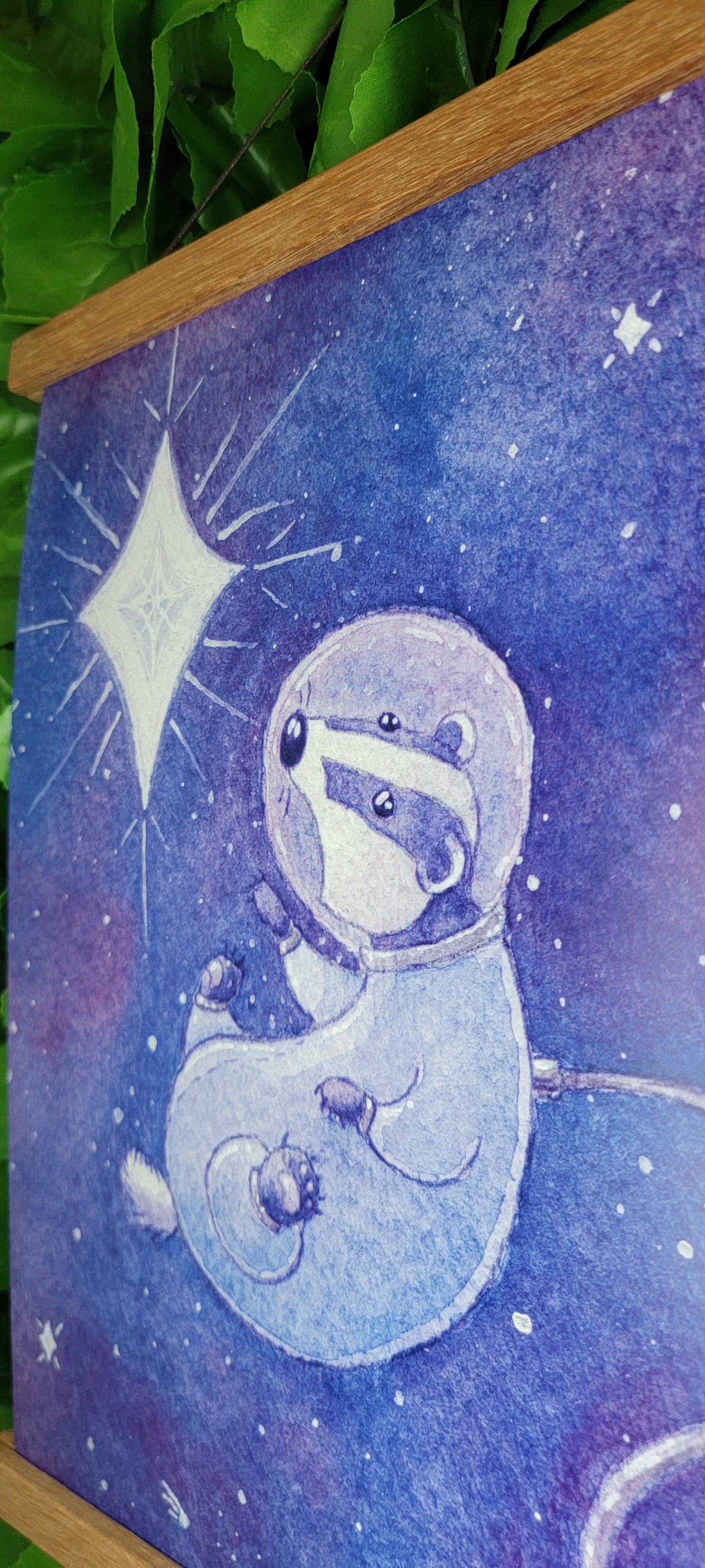 Space Badger Art Poster Print (11" x 14")
