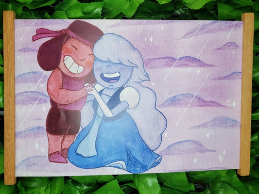 Ruby & Sapphire Art Poster Print (17" x 11")